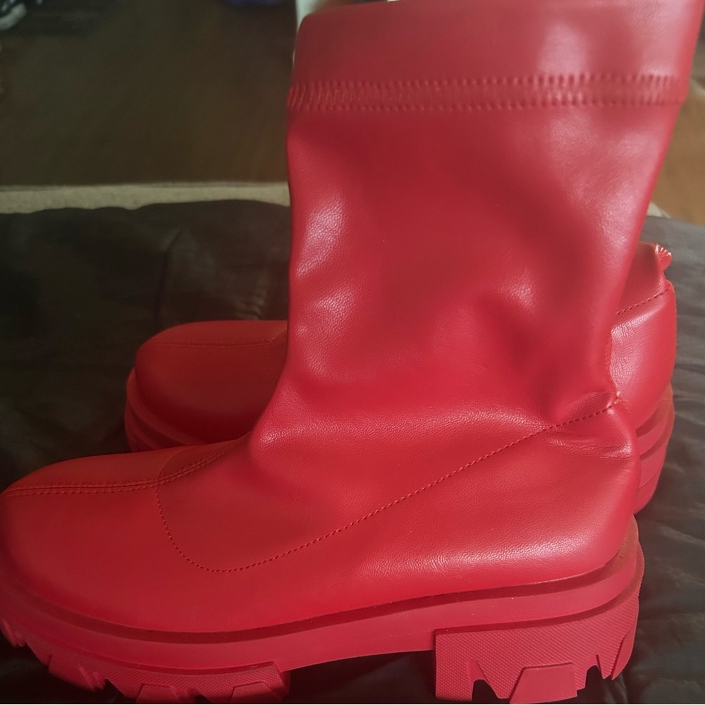 AKIRA Bold Red Winter Boots.